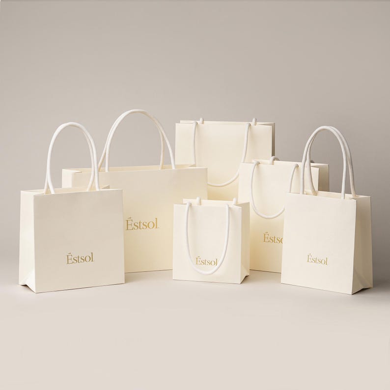 50 sacs en papier kraft crème certifiés FSC avec logo personnalisé Estsol CS-01 Cream