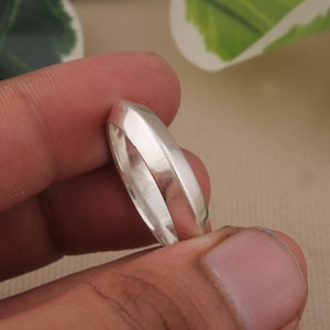 Handmade Sterling Silver Band Ring: Unisex Minimalist Wedding Band
