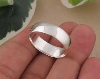 Handmade Sterling Silver Wide Band Ring: Minimalist Unisex Wedding Band