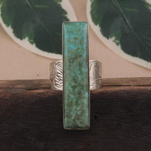 Handmade Turquoise Sterling Silver Statement Ring: Artisan Boho Band