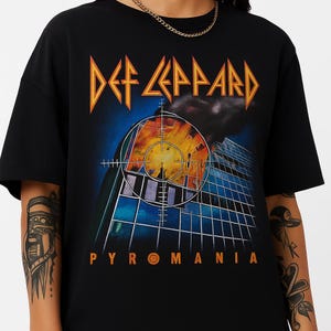 Def Leppard Pyromania Shirt 80s Rock Band Tee Vintage Album Cover T-Shirt Classic Rock Music Fan Gift