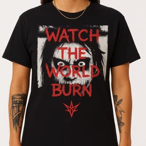 Falling In Reverse Watch The World Burn T Shirt, Band Metalcore Graphic Tee, Rock Concert Merch for Fans