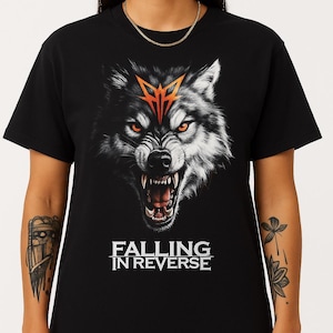 Falling In Reverse Wolf T Shirt, Band Metalcore Graphic Tee, Rock Concert Fan Merch Shirt for Men Women