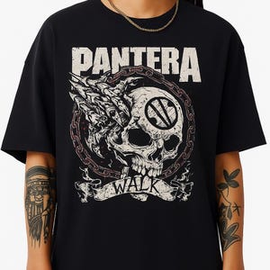 Pantera Walk Skull Graphic Tee: Heavy Metal Band Concert Shirt