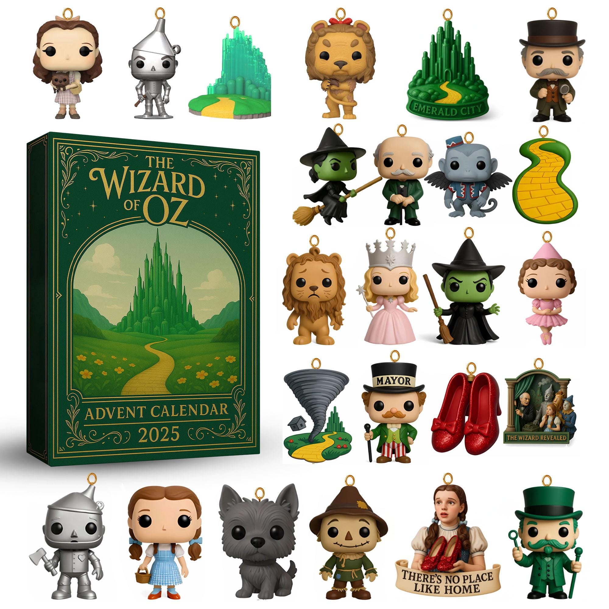 Discover Acrylic Advent Calendar The Wizard of Oz 2025, 24 Days of Dorothy, Toto & Emerald City Ornaments, Classic Movie Collector Gift