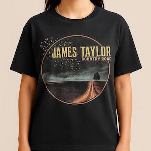 James Taylor Country Road Shirt, Vintage Folk Rock Graphic Tee, Singer Songwriter Music Merch Gift