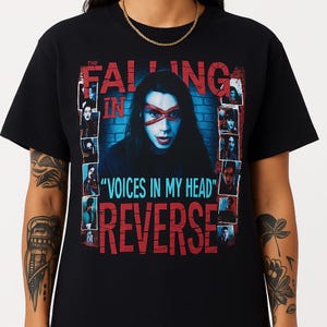 Falling In Reverse Voices In My Head T Shirt, Ronnie Radke Band Graphic Tee, Rock Metalcore Fan Merch