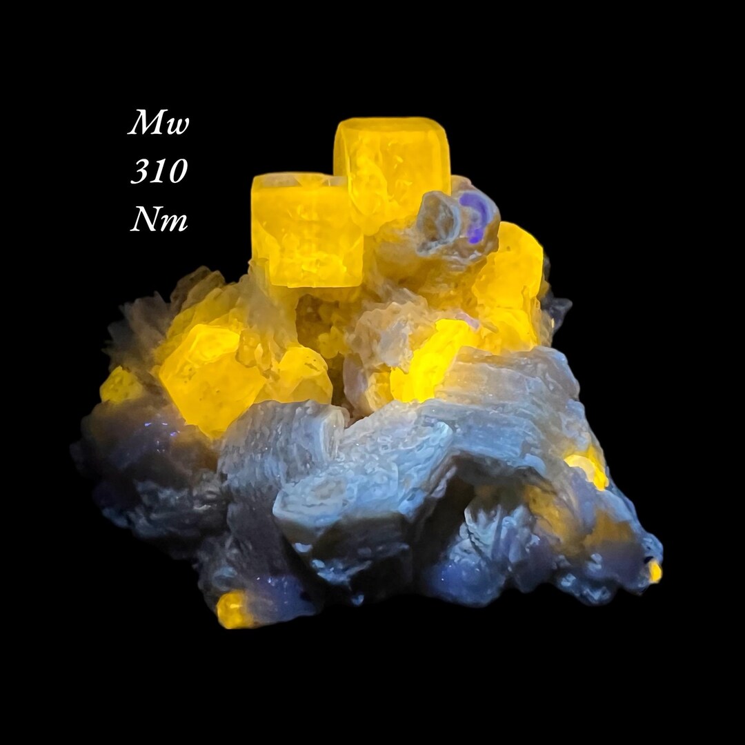 RARE Fluorescent Apatite Crystal Specimen W/black Tourmaline and Albite ...
