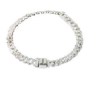 Pandora Moments Diamond Cuban Bracelet，Delicate Bangle for Women, S925 silver bracelet, Simple Bracelet,Gift,Pandora charm bracelet