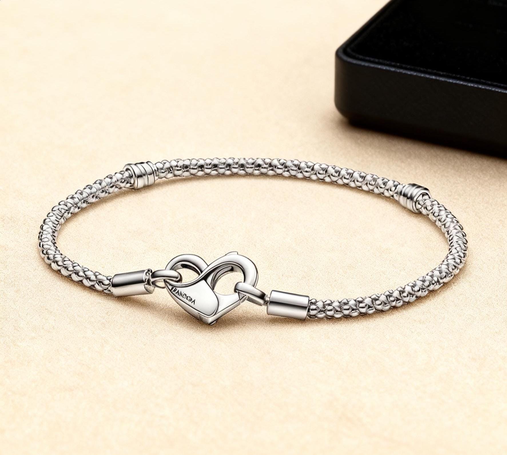Bracelet En Argent 925 Compatible Charms - Réglable, Neuf Avec étiquettes