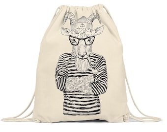 Sailor Backpack – Cotton Drawstring Bag – Screen Printed