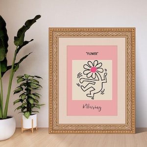 Flower (1) by Keith Haring | Pop Art Digital Print | A4 A3 8x10 16x20 US Letter | Instant Download PDF | Bold Printable Wall Art