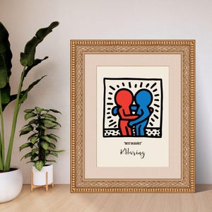 Best Buddies by Keith Haring | Pop Art Digital Print | A4 A3 8x10 16x20 US Letter | Instant Download PDF | Bold Printable Wall Art