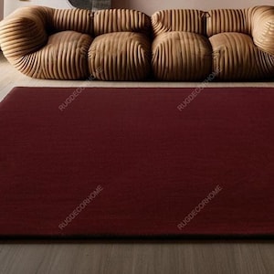 Tappeto tuftato a mano in lana tinta unita NK color vino scuro, per soggiorno, camera da letto, cucina, cameretta, ingresso, ufficio, 5x8, 6x9, 8x10, 9x12, 10x14, tappeto personalizzato