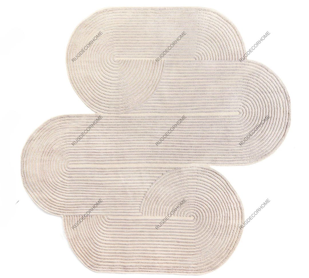 Irregular Shaped Rug Tufted Wool Rug Woolen Area Rugs Carpets for ...