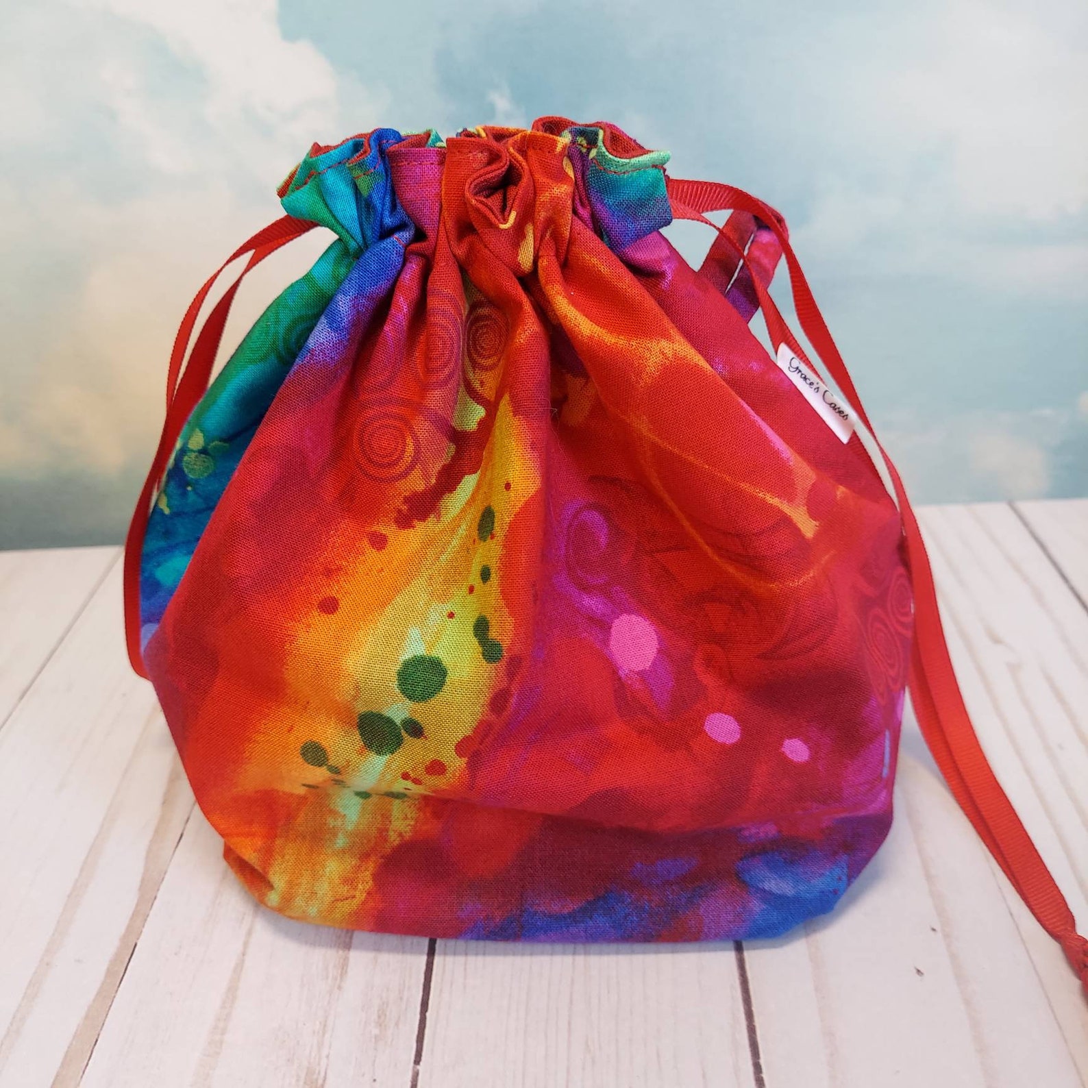 Rainbow Bright Single Sack Project Bags in Two Sizes Etsy