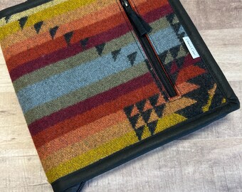 Large handle Crochet Hook case in Pendleton Wool Pueblo Dwelling - holds 7 hooks less than 7" tall