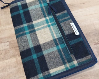Anything Goes case in Navy and Teal Plaid Pendleton Wool