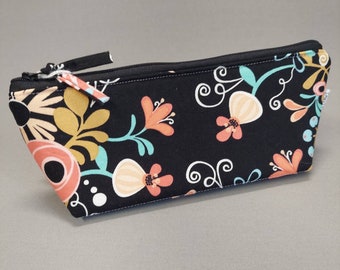 Large Prism Zip Pouch in Coral Floral