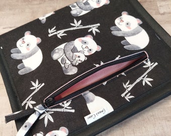 Large handle Crochet Hook case in Pandas - holds 6 hooks less than 7" tall