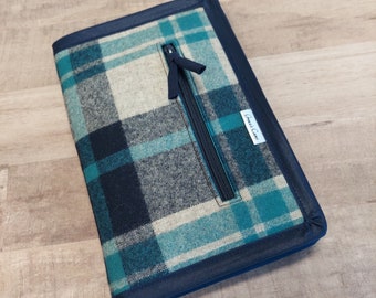 Everything Travel Case in Navy and Teal plaid Pendleton Wool