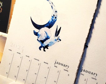 2024 Watercolour Animals 12 Month Calendar