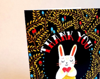 Thank You Rabbit Greeting Card