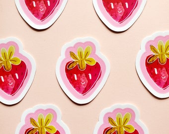 Strawberry Vinyl Sticker