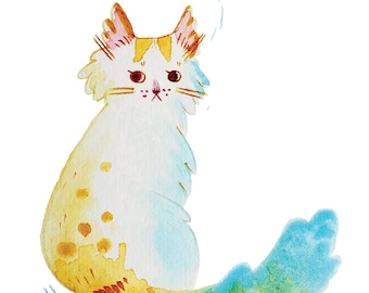 Turkish Van Cat Giclee Print (Limited Edition of 20)