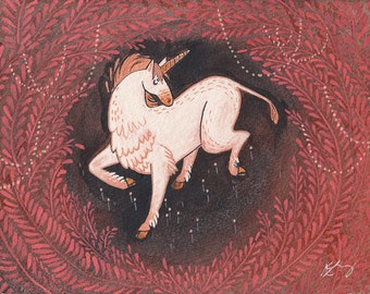 In a Clearing Unicorn Archival Giclee Print