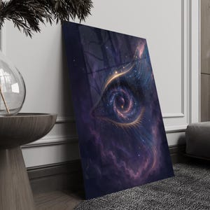 Mystical Cosmic Eye Wall Art – Surrealistische poster Galaxy Eye met wervelende sterren, ruimtewolken en fantasy Sci Fi Dreamy Universe-print
