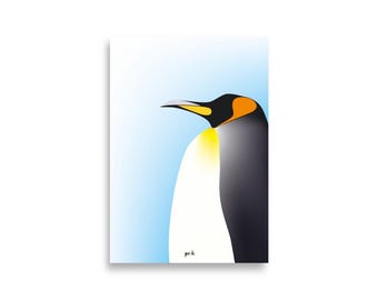 Poster con un pinguino e colori - Uccelli a colori, Arte grafica