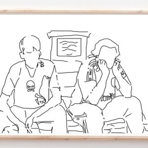 This Country Kerry & Kurtan Wall Art Line Drawing Funny BBC A4 Art Print FREE UK Shipping
