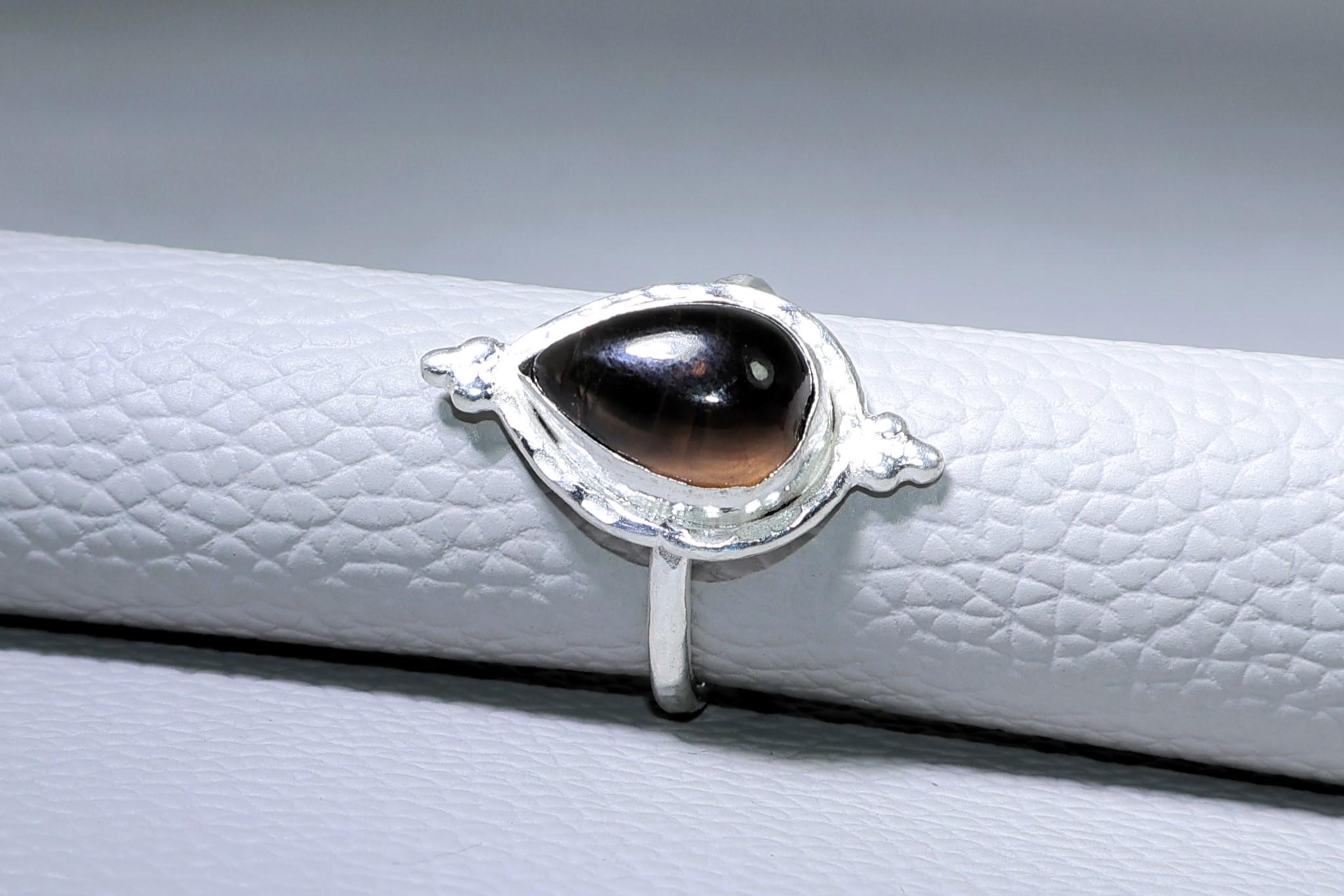 Bague Aventurine Sertie Clos – Alliage Argenté, Taille Musicienne, Bijou Fait Main