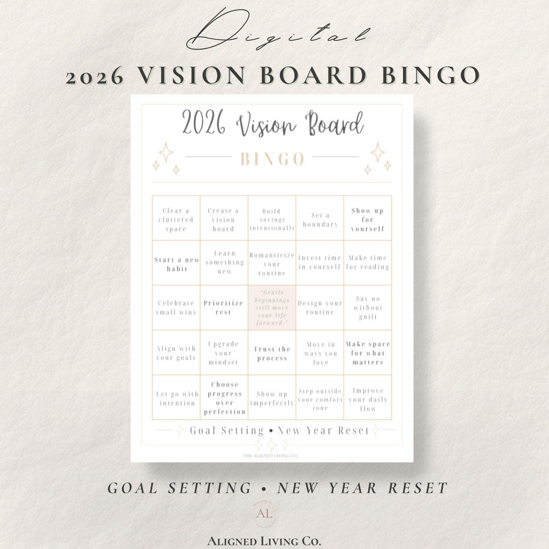 2026 Vision Board Bingo | Goal Setting Reset | New Year Manifestation ...