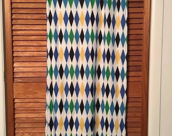 Vintage 1950s Harlequin Fabric 50s Novelty Print Fabric