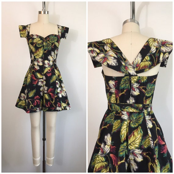 Vintage 1980s Karen Alexander Romper Jumpsuit 80s