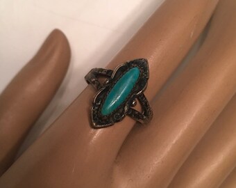 Vintage Bell Trading Post Silver Turquoise Ring