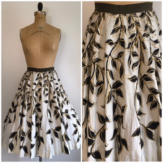 1950s Painted Mexican Skirt 50s Circle Skirt Roses