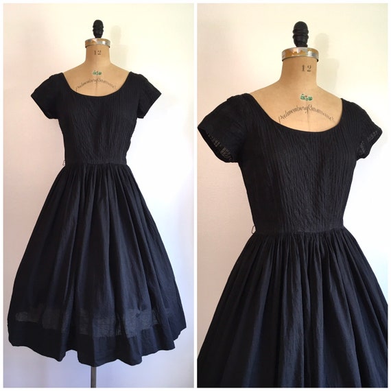 Vintage 1950s Jerry Gilden Pink Tuck Dress 50s Lit