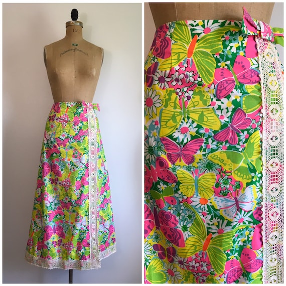Vintage 1960s Lilly Pulitzer Maxi Skirt 60s Butter