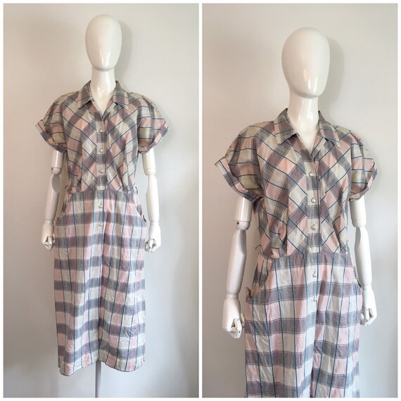 Vintage 1940s 1950s Hattie Leeds House Dress 40s 5