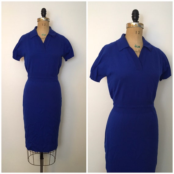 Vintage 1950s 1960s Winklemans Knit Sweater Dress