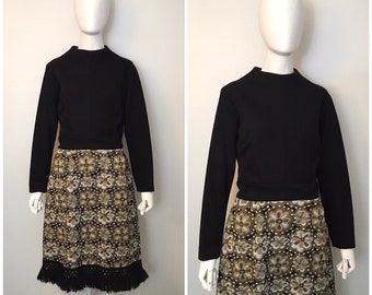 Vintage 1960s 1970s Fringe Mod Scooter Dress 60s 70s