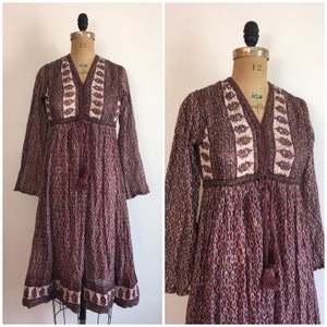 Vintage 1970s Lady Tara Cotton Tent Dress 70s Boho Gauze Dress