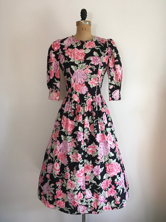 Vintage 1980s Lanz Floral Garden Party Dress 80s … - image 2