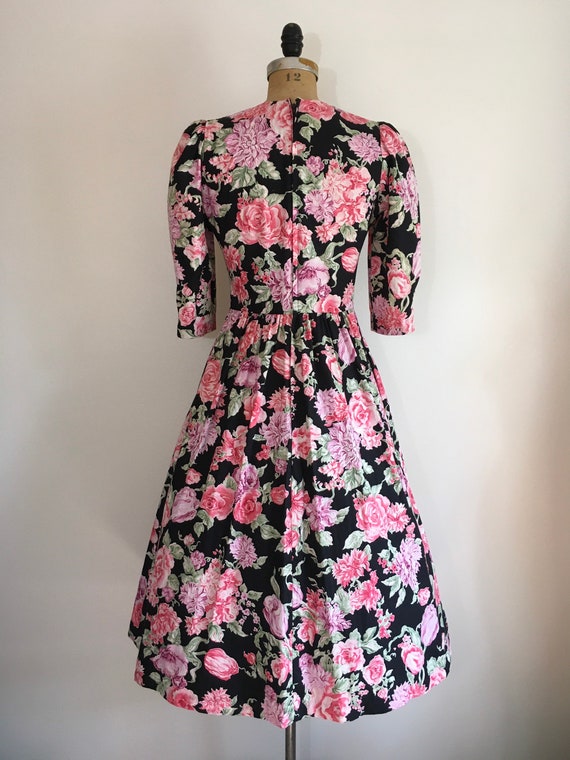 Vintage 1980s Lanz Floral Garden Party Dress 80s … - image 5