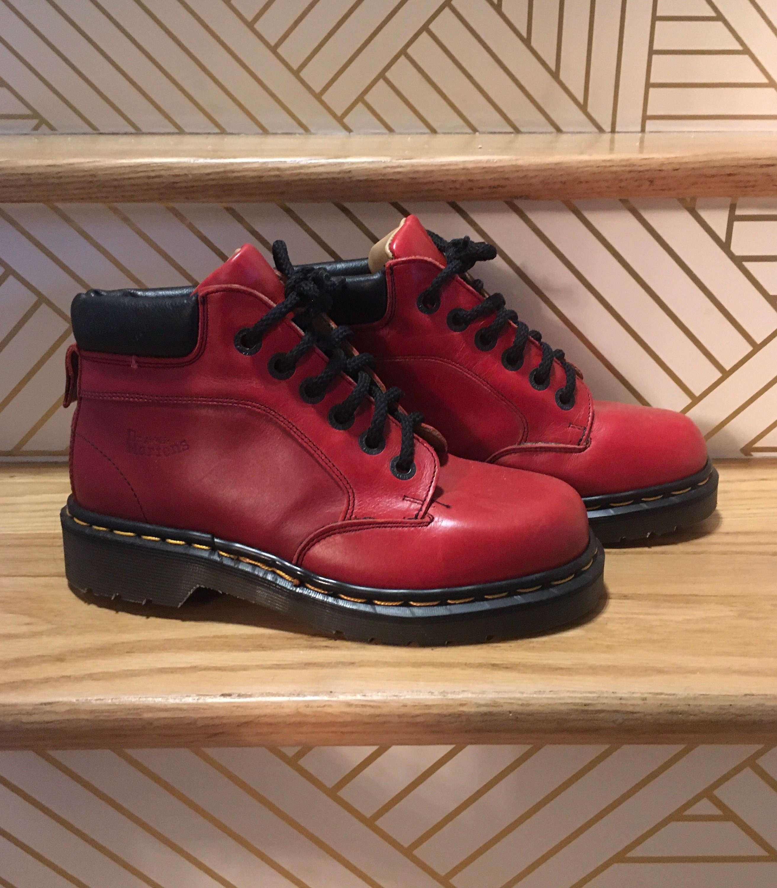Vintage 1990s Dr. Martens Boots 90s Red 