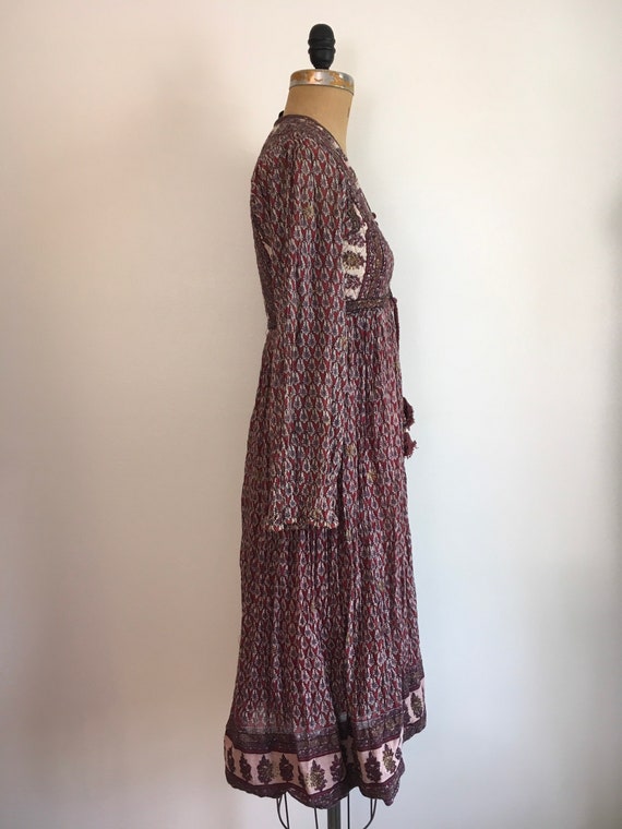 Vintage 1970s Lady Tara Cotton Tent Dress 70s Boh… - image 4