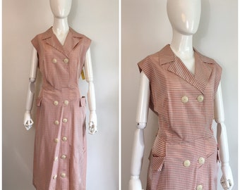 Vintage 1950s Vanity Fair Shops Striped Dress 50s Sundress